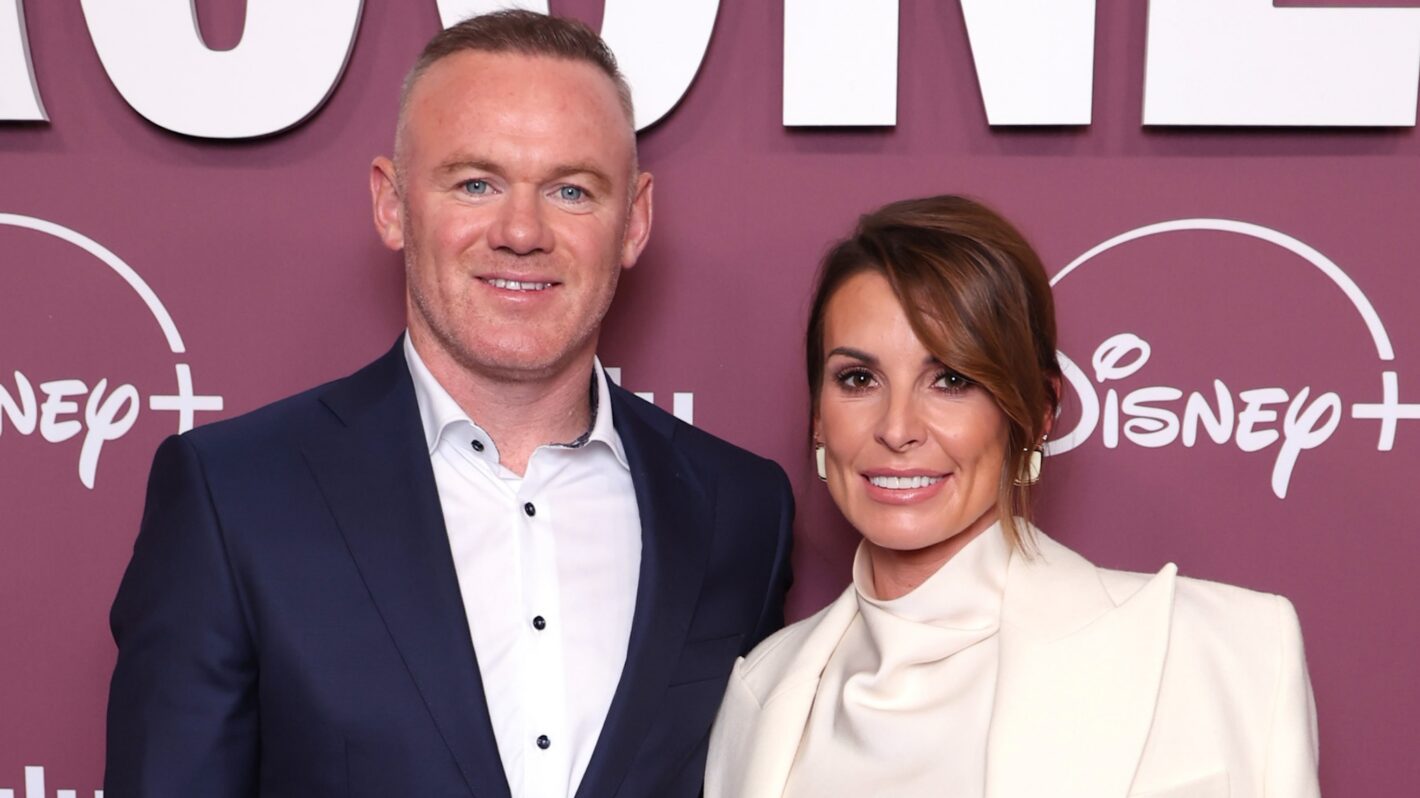 Wayne Rooney debuts a slimmer look at the London premiere of his new Disney+ family series.