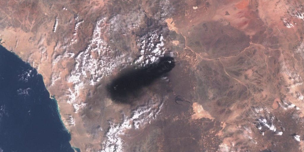 Satellite data and reports indicate smoke near Saudi Arabia's strategic East-West oil pipeline.