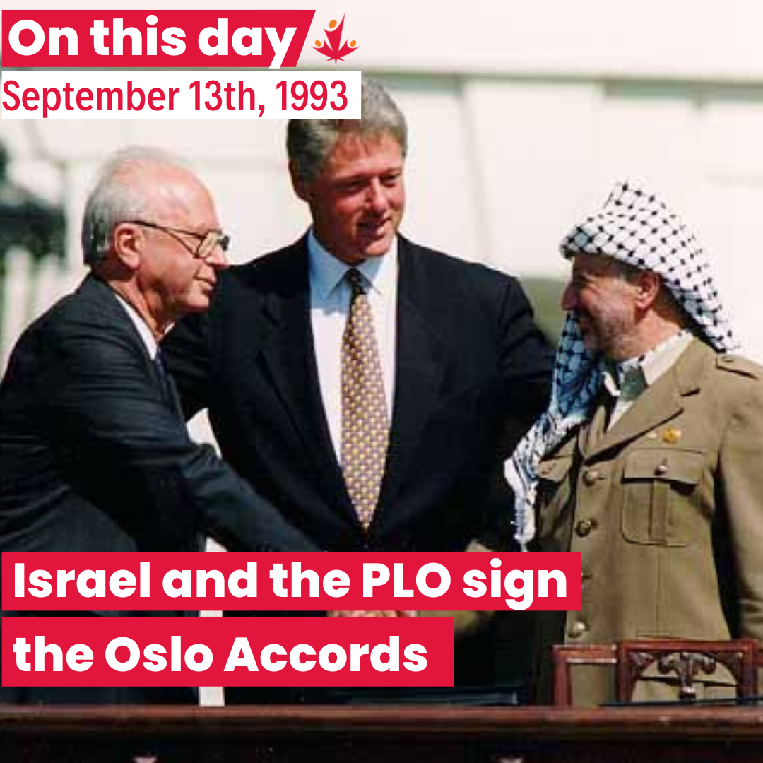 Yitzhak Rabin and Yasser Arafat Sign Historic Oslo Accord Today in History