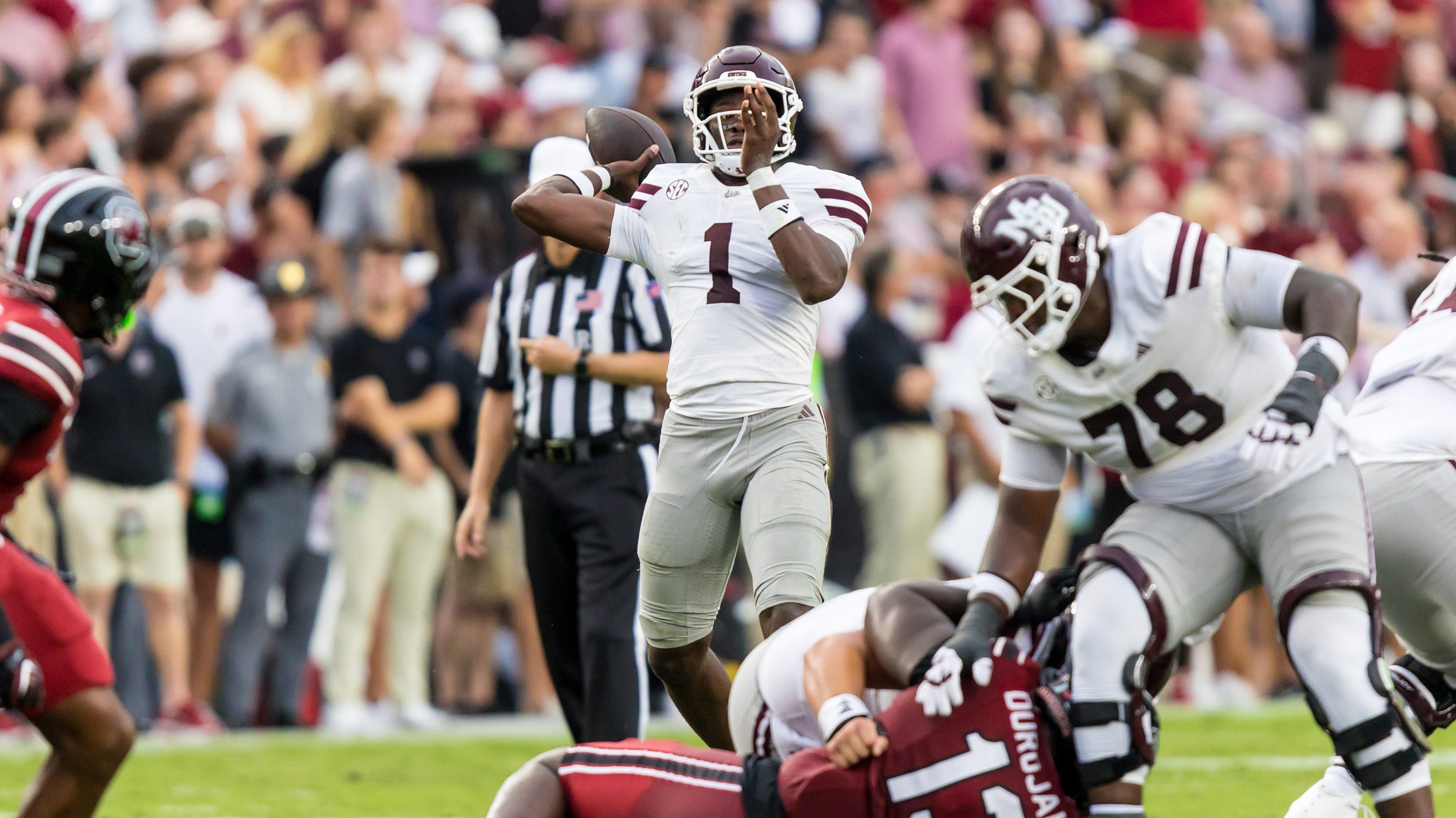 Mississippi State overcomes a large deficit to defeat South Carolina in its SEC opener