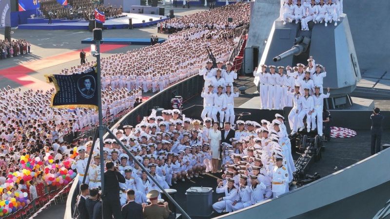 North Korea officially commissions the warship that capsized during a disastrous launch last year