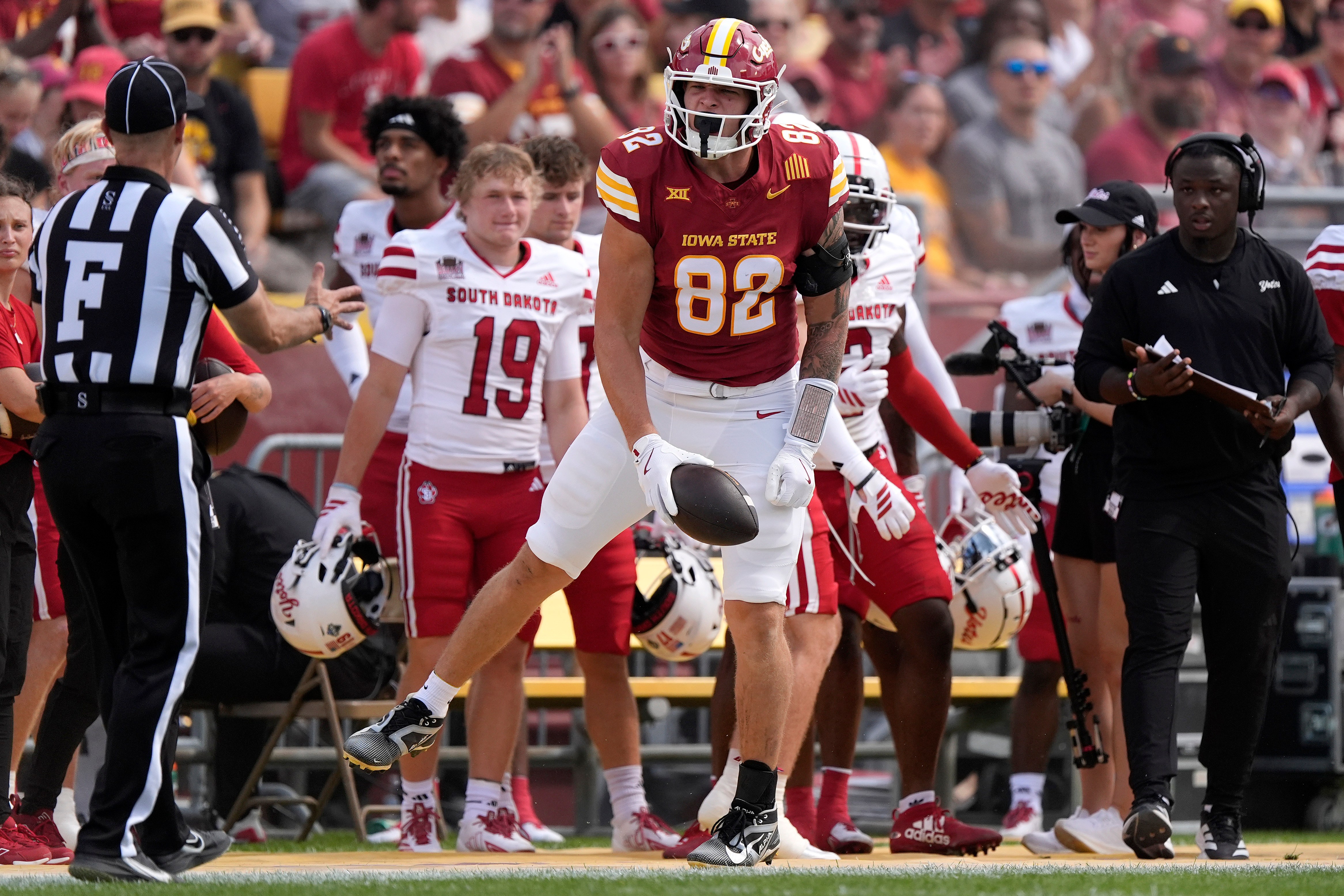Iowa State Singletary Taken Off Field on Backboard