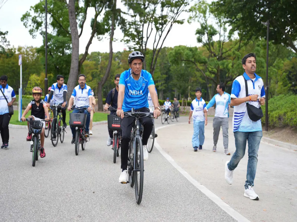 Mandaviya Joins Indian Diaspora Cycling Event in Nagoya