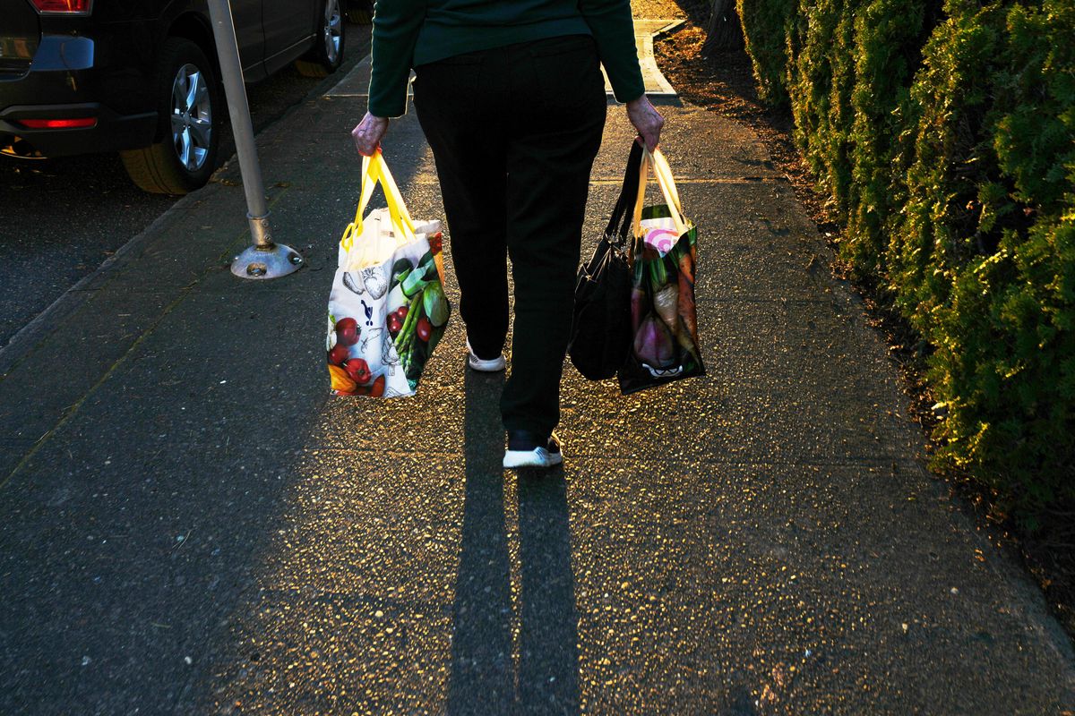 Experts recommend donating excess reusable shopping bags to local food banks and organizations.