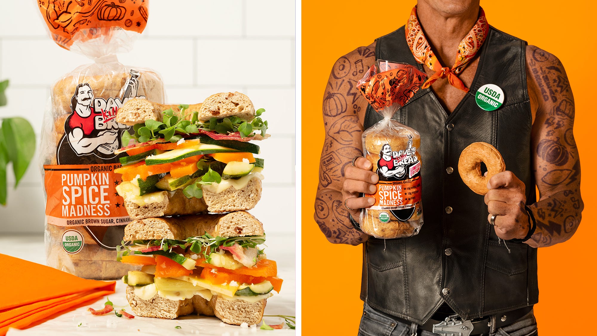 Dave's Killer Bread brings back popular pumpkin spice bagels after a seven-year hiatus.