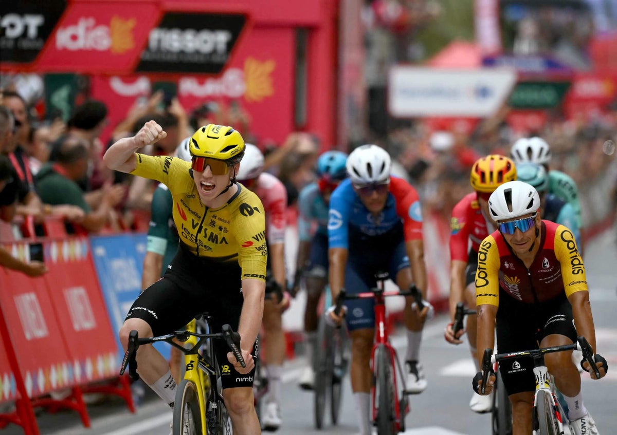 Matthew Brennan secures third Vuelta a Espana stage victory during intense crosswinds.