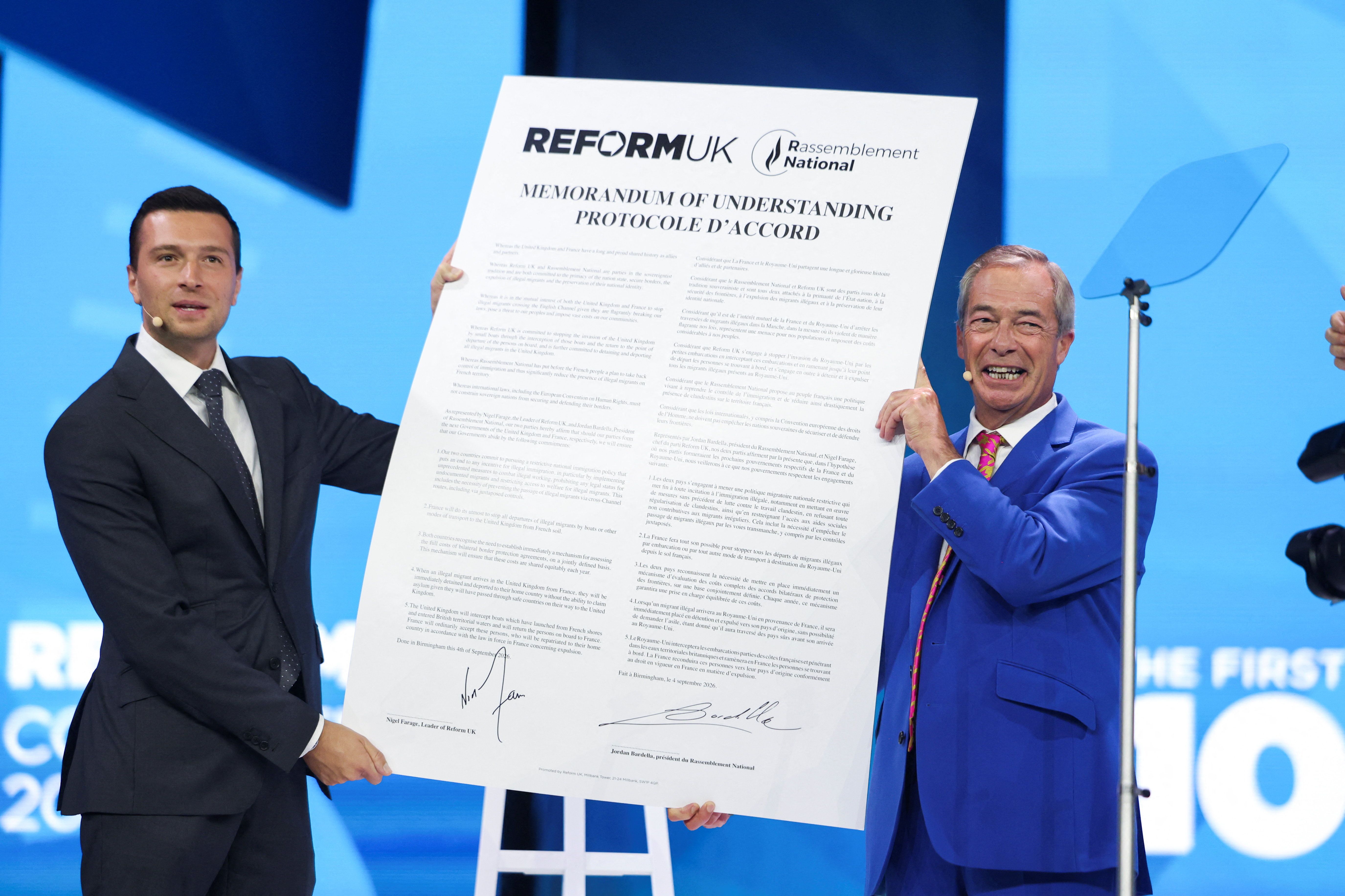 Reform UK pledges a 100-day small-boat halt and significant spending cuts.