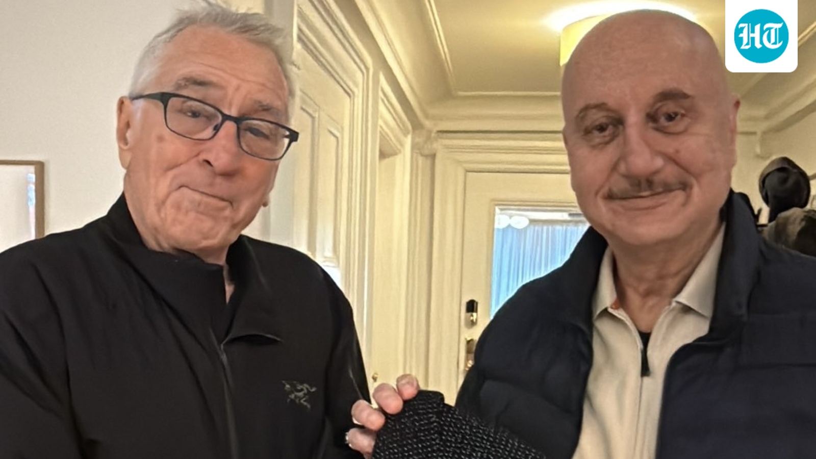 Robert De Niro hosts longtime friend Anupam Kher at his New York home.
